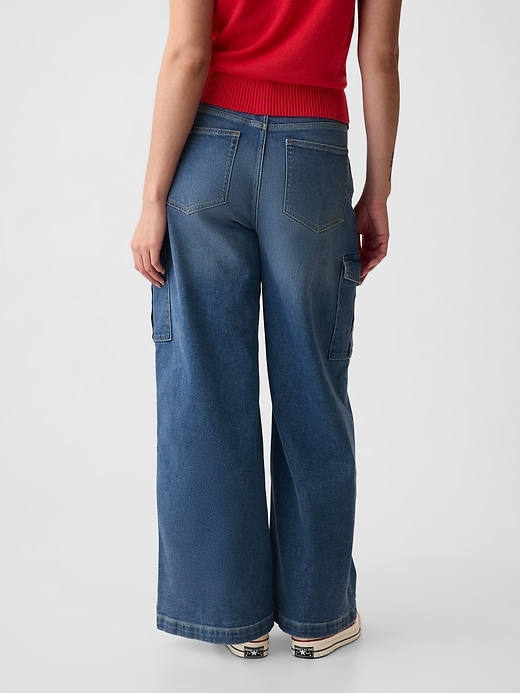Image number 6 showing, High Rise Stride Wide-Leg Cargo Jeans