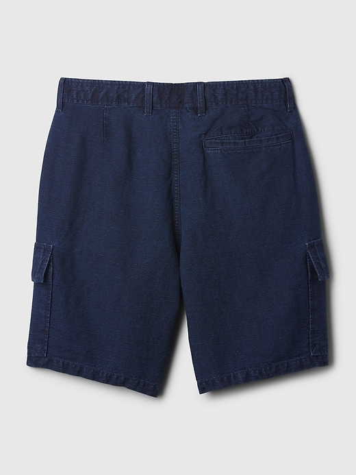 Image number 6 showing, 8" Linen-Cotton Cargo Shorts