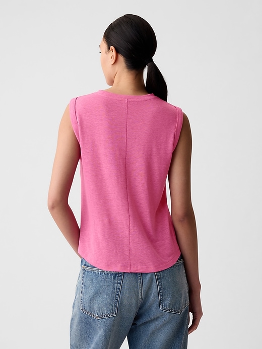 Image number 2 showing, Linen-Blend Tank Top