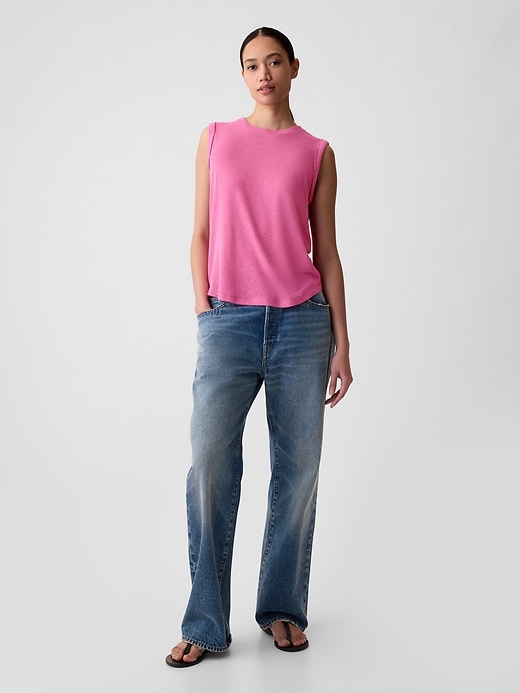 Image number 3 showing, Linen-Blend Tank Top