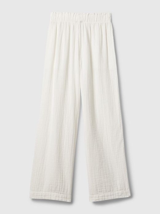 Image number 8 showing, Mid Rise Crinkle Gauze Wide-Leg Pants