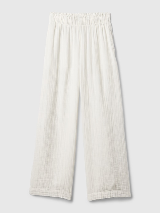 Image number 7 showing, Mid Rise Crinkle Gauze Wide-Leg Pants