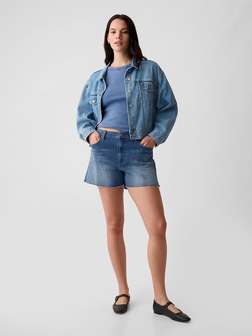 Image number 5 showing, 4" High Rise Girlfriend Denim Shorts