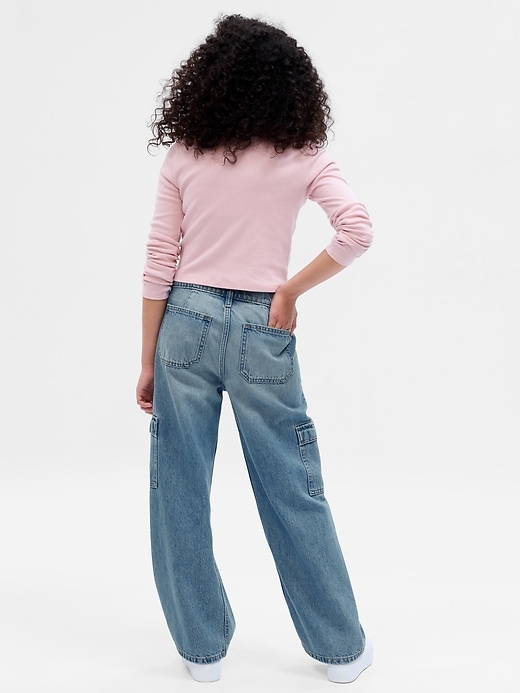 Image number 2 showing, Kids Low Rise Stride Wide-Leg Cargo Jeans