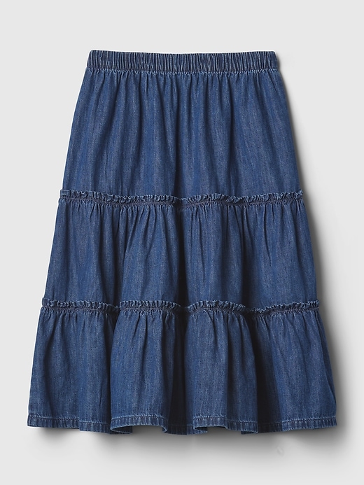 Image number 5 showing, Kids Tiered Denim Midi Skirt
