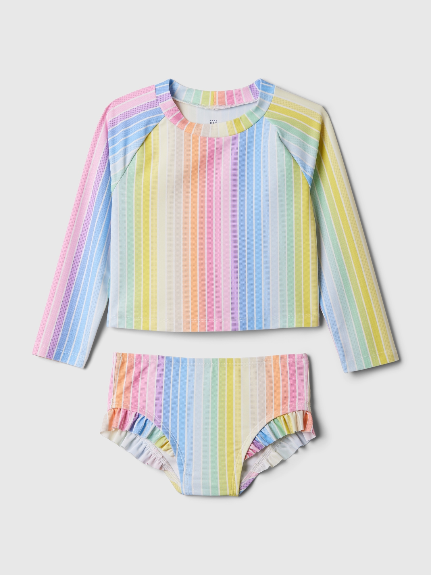 Shop Gap Baby Print Rash Guard Two-piece In Rainbow Stripe