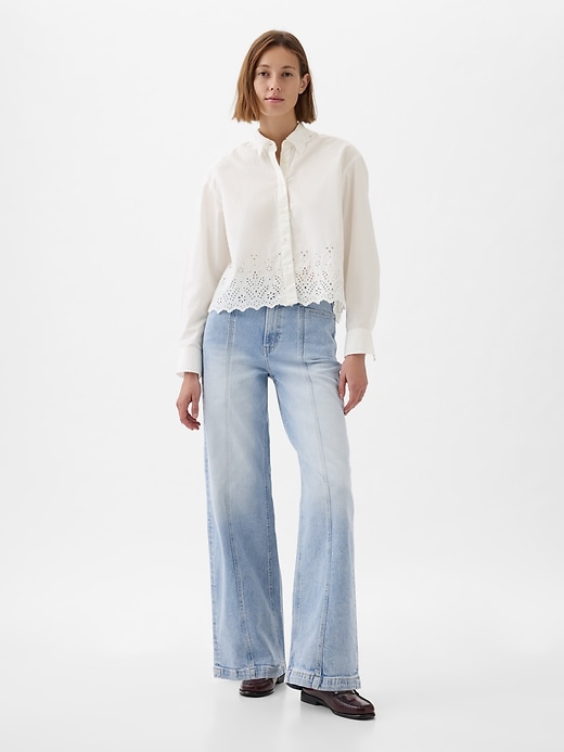 Image number 1 showing, High Rise Stride Wide-Leg  Jeans