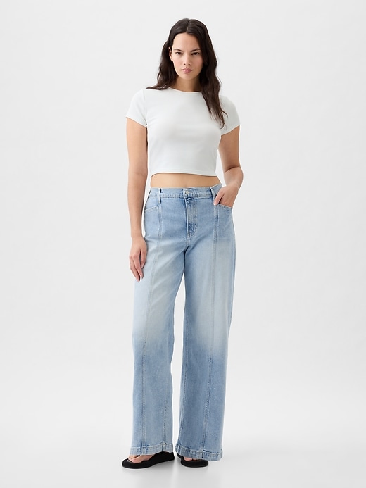 Image number 5 showing, High Rise Stride Wide-Leg  Jeans