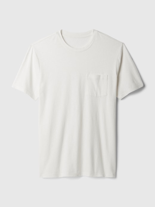 Image number 4 showing, Linen-Cotton Pocket T-Shirt