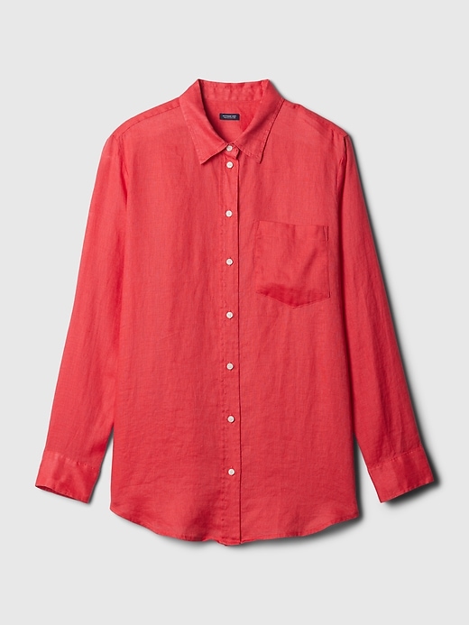 Image number 4 showing, 100% Linen Boyfriend Shirt