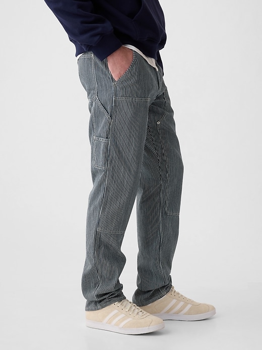 Image number 4 showing, Double-Knee Railroad Striped Carpenter Jeans