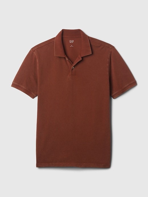 Image number 5 showing, Washed Pique Polo Shirt
