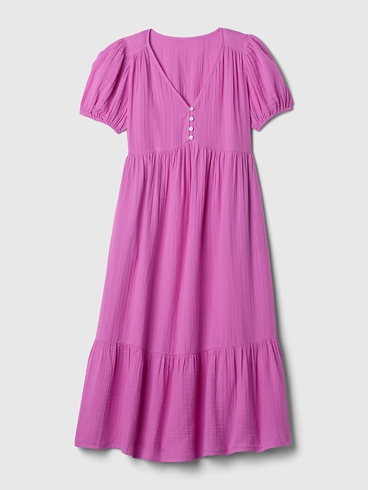 Image number 7 showing, Crinkle Gauze Midi Dress