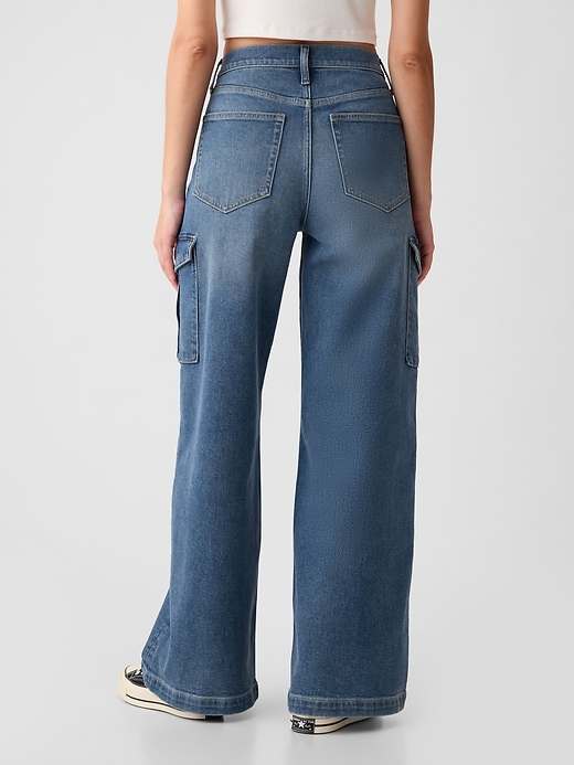 Image number 4 showing, High Rise Stride Wide-Leg Cargo Jeans