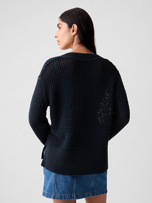 Image number 2 showing, 24/7 Split-Hem Crochet Sweater