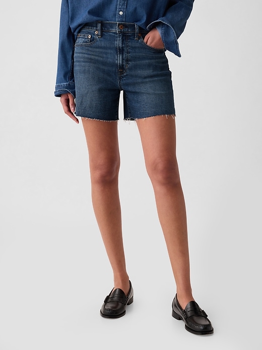 Image number 2 showing, 4" High Rise Girlfriend Denim Shorts