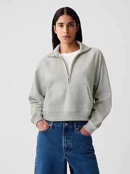 Vintage Soft Cropped Half Zip Pullover Gap