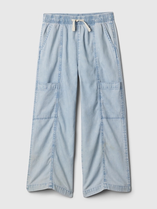 Image number 5 showing, Kids High Rise Pull-On Denim Cargo Jeans