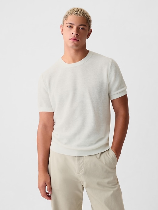 Image number 1 showing, Linen-Blend Textured Sweater Shirt