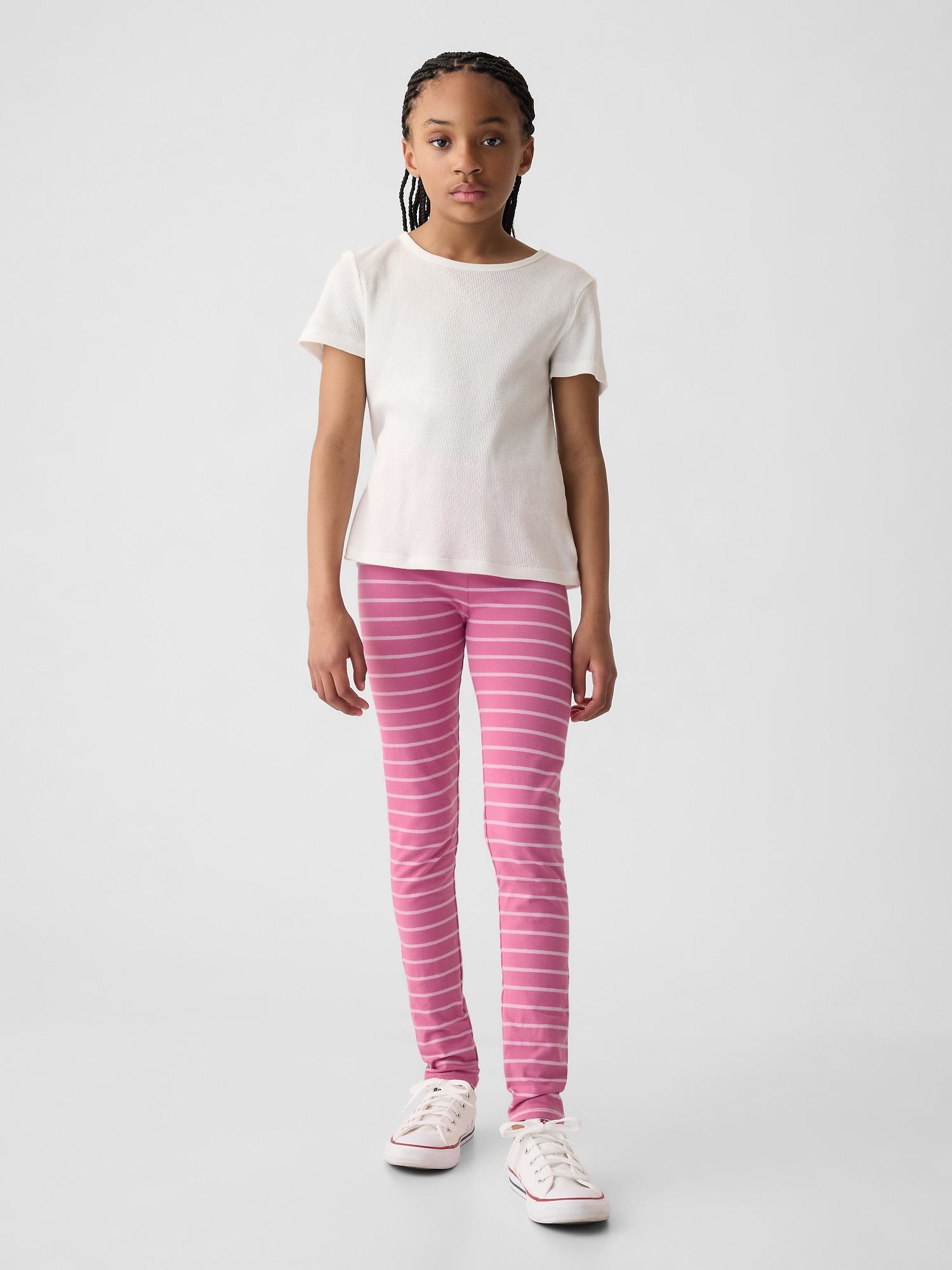 3-pack Cotton Leggings - Dark beige-pink - Kids