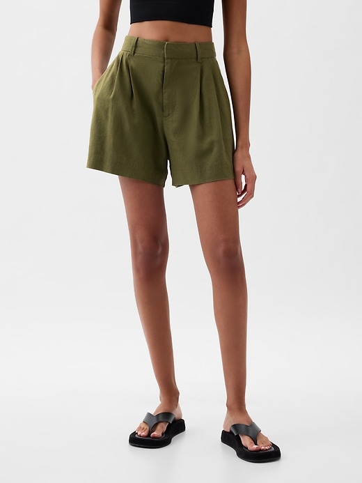 Image number 2 showing, 365 High Rise Linen-Blend Shorts