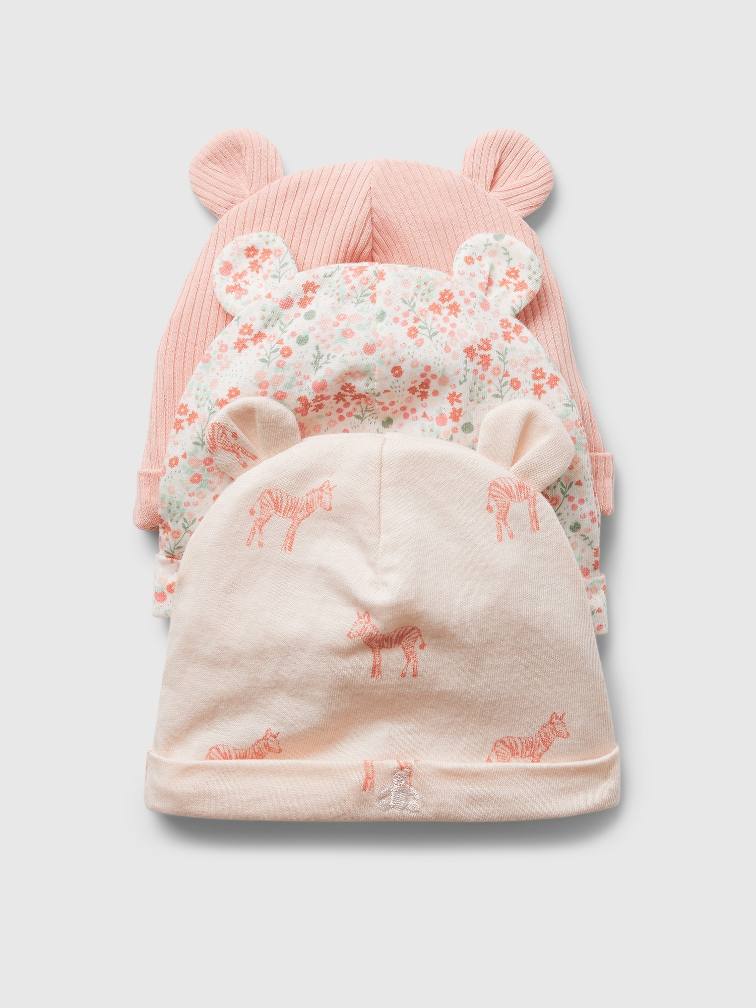 Shop Gap Baby First Favorites Beanie (3-pack) In Pink Dust