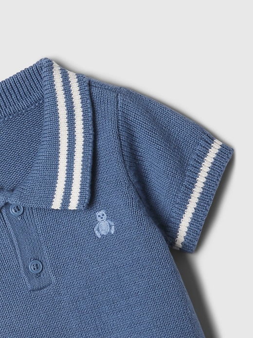 Image number 3 showing, Baby Polo Sweater Shorty One-Piece