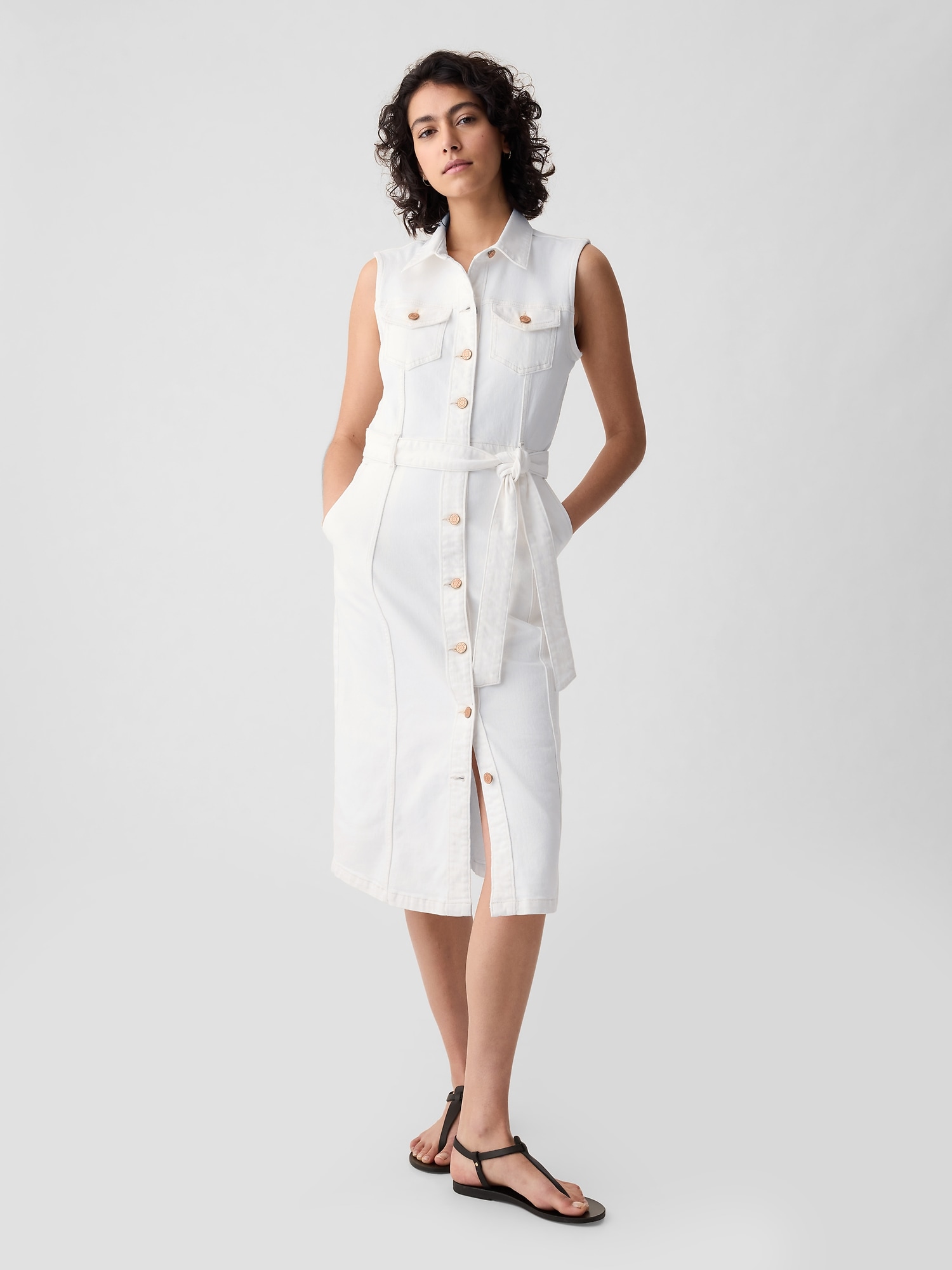 Country Road Australian Cotton Blend Denim Panelled Mini Dress In White |  MYER