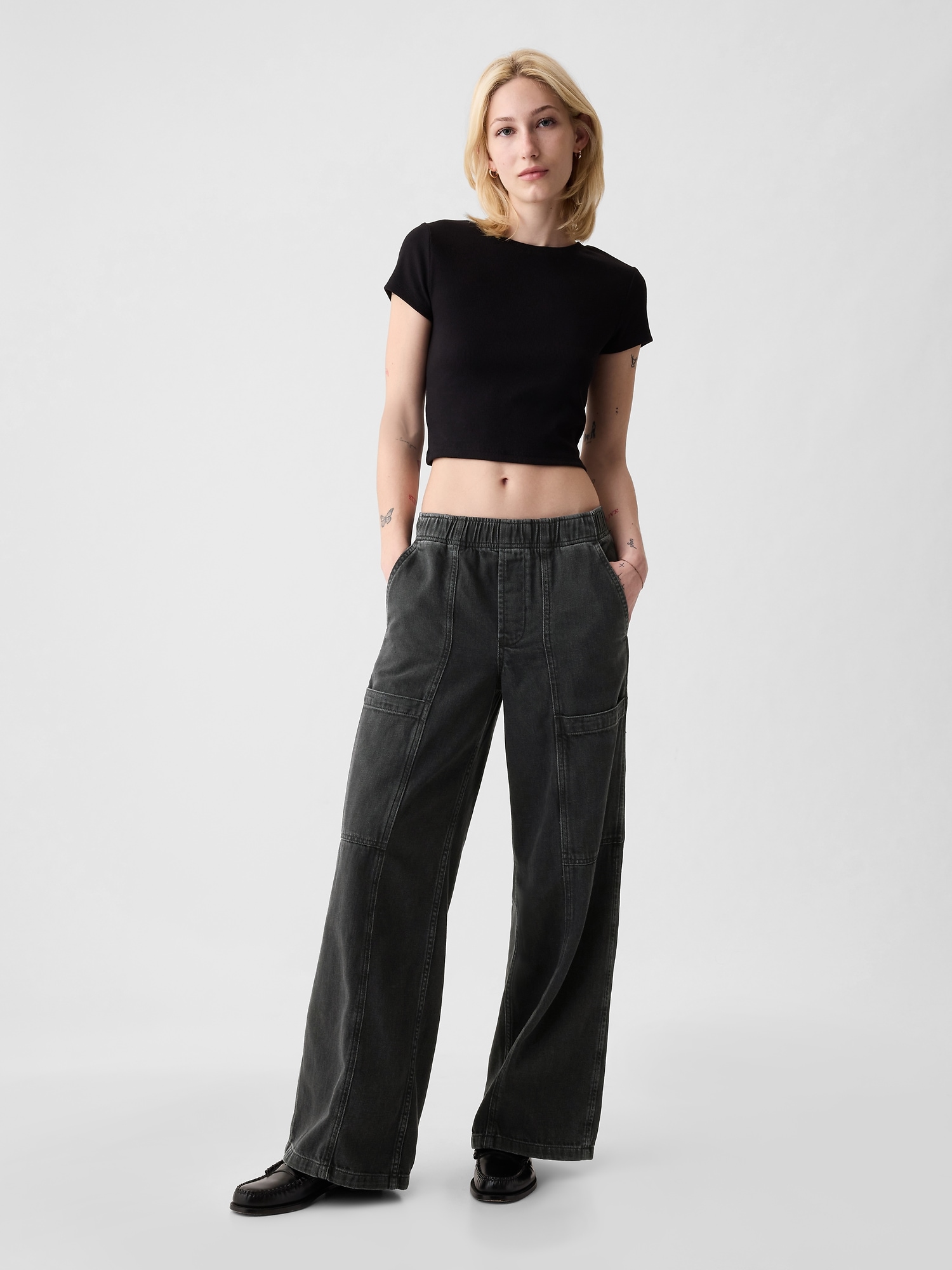 Shop Gap High Rise Utility Easy Jeans In Black