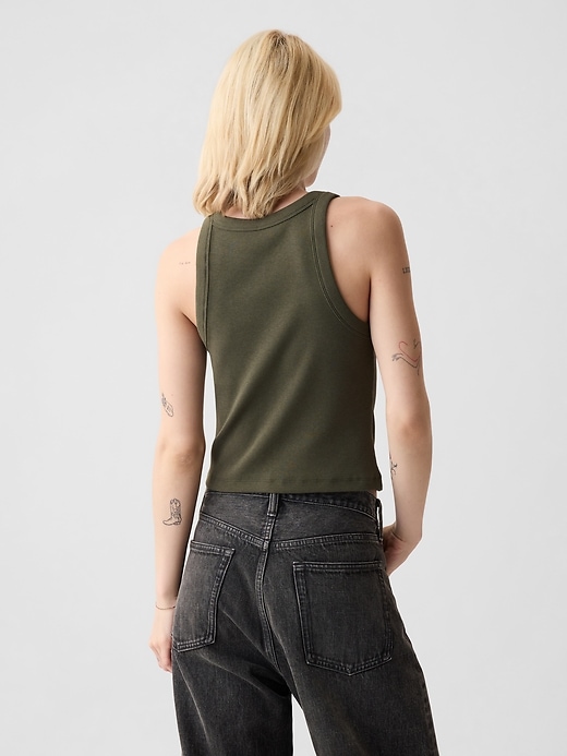 Image number 2 showing, Modern Rib Cropped Halter Top