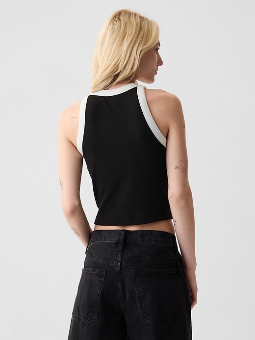 Image number 2 showing, Modern Rib Cropped Halter Top