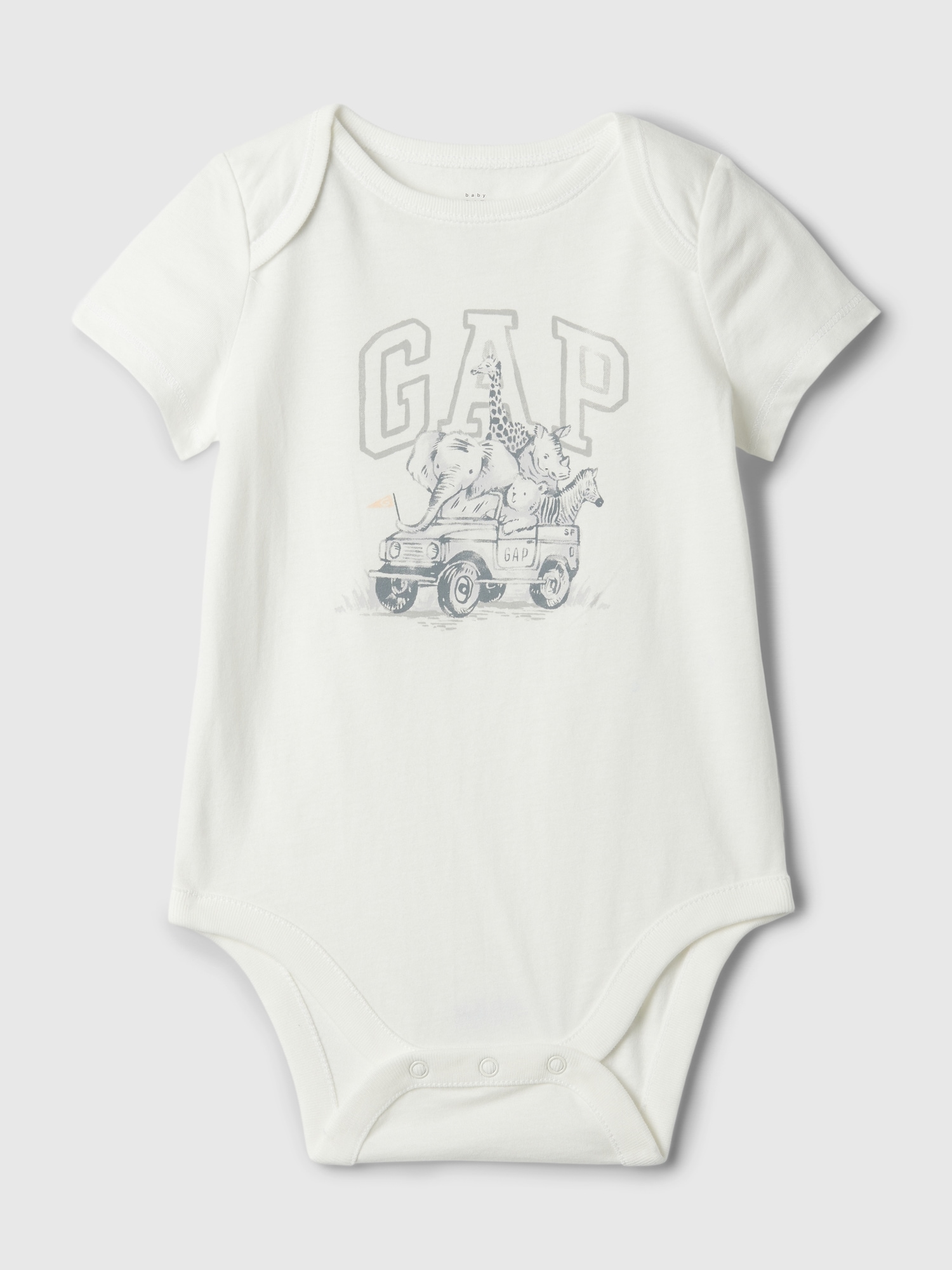 Shop Gap Baby First Favorites Organic Cotton Graphic Bodysuit In Animal Logo