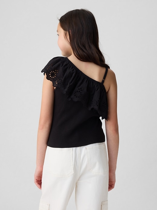 Image number 2 showing, Kids Asymmetrical Eyelet Top