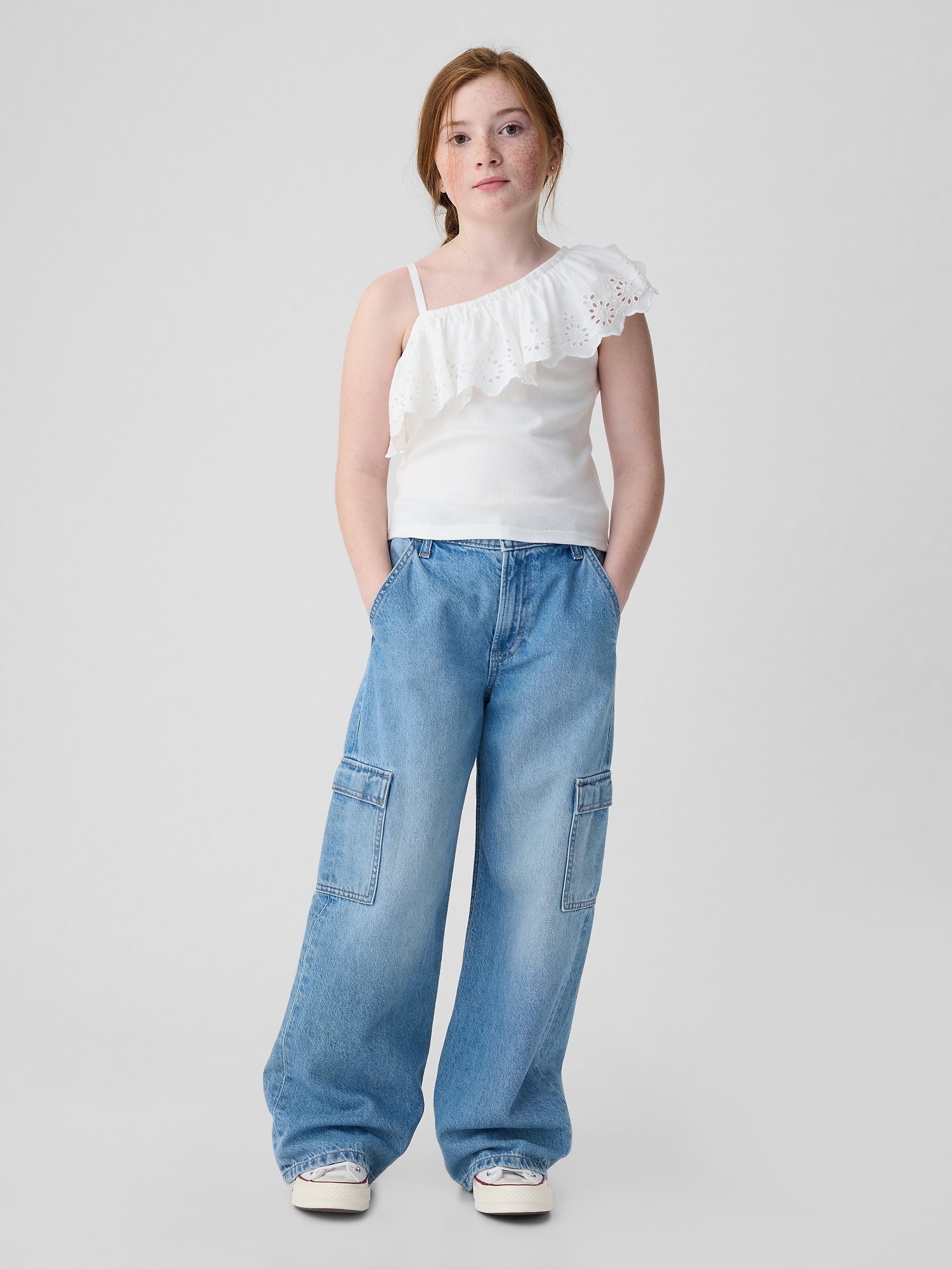 Kids Asymmetrical Eyelet Top | Gap