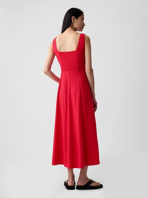 Image number 2 showing, Linen-Blend Midi Dress