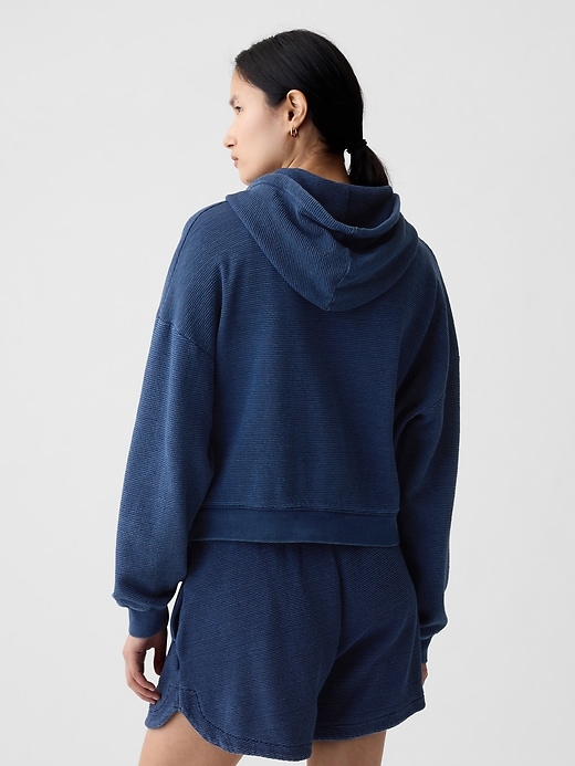 Image number 2 showing, Textured Cropped Hoodie