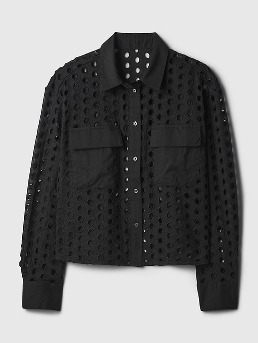 Image number 5 showing, Eyelet Cropped Shirt