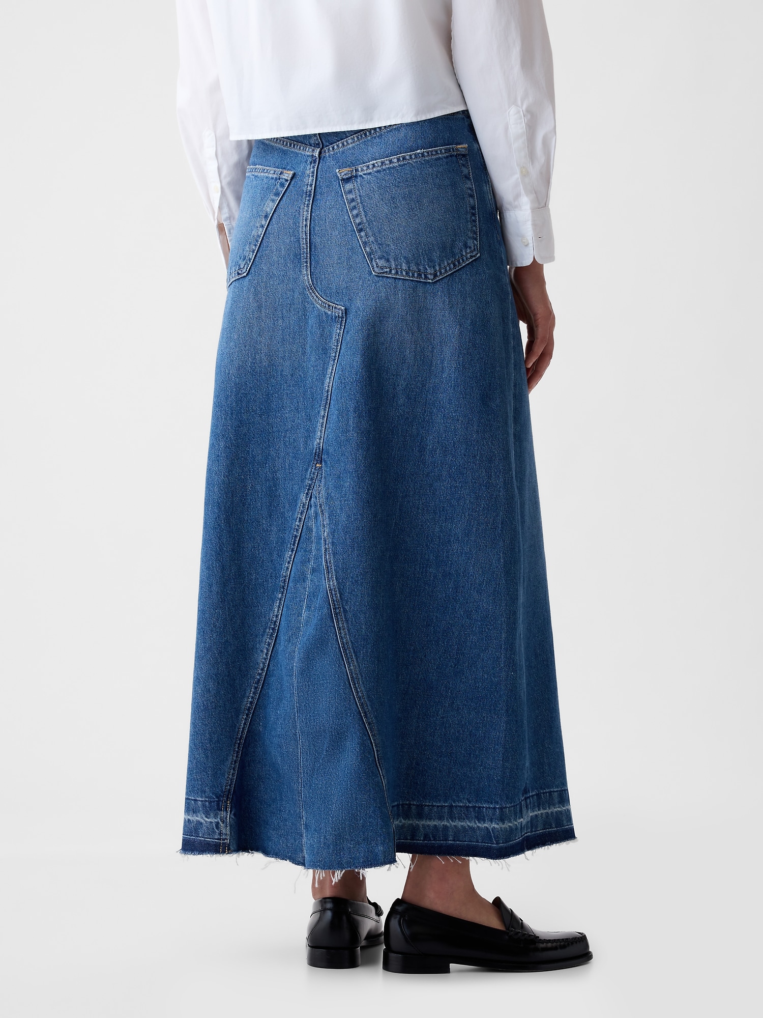 Amazon.com: Vintage Denim Jeans Long Skirts Button Mid Pocket Fashion  Straight Front Maxi Waist Denim Skirt Elegant Plus Size Girls Dark Blue :  Sports & Outdoors