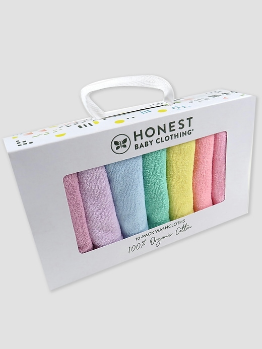 Image number 1 showing, Honest Baby Clothing Ten Pack Organic Cotton Baby Terry Washcloths