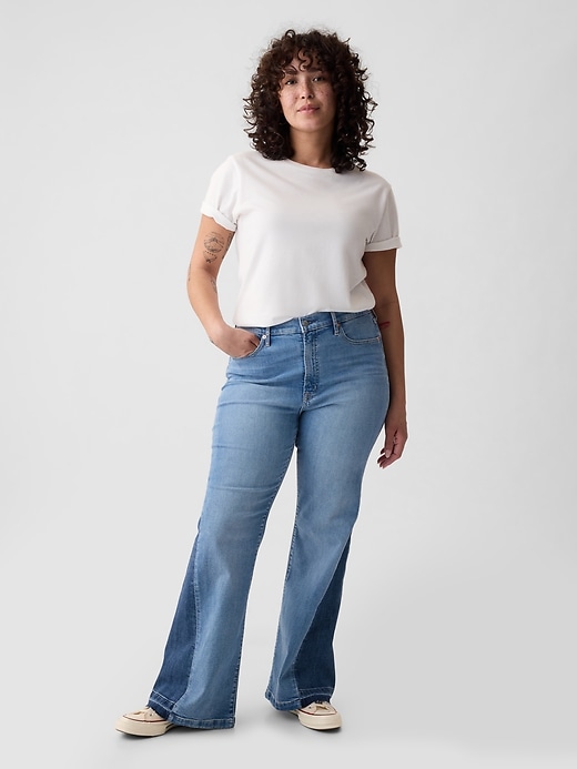 Image number 5 showing, High Rise Patched '70s Flare Jeans