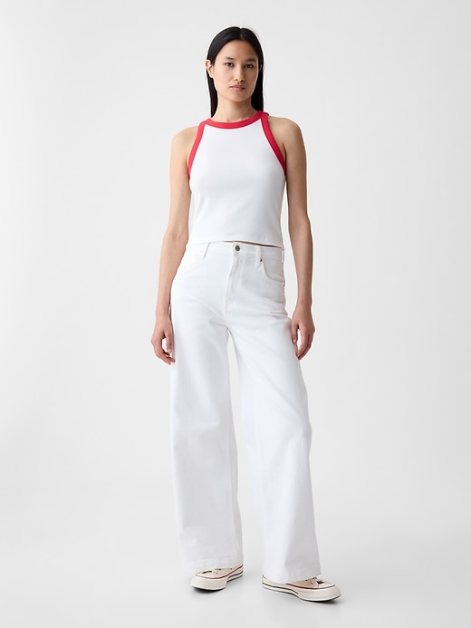 Image number 3 showing, Modern Rib Cropped Halter Top