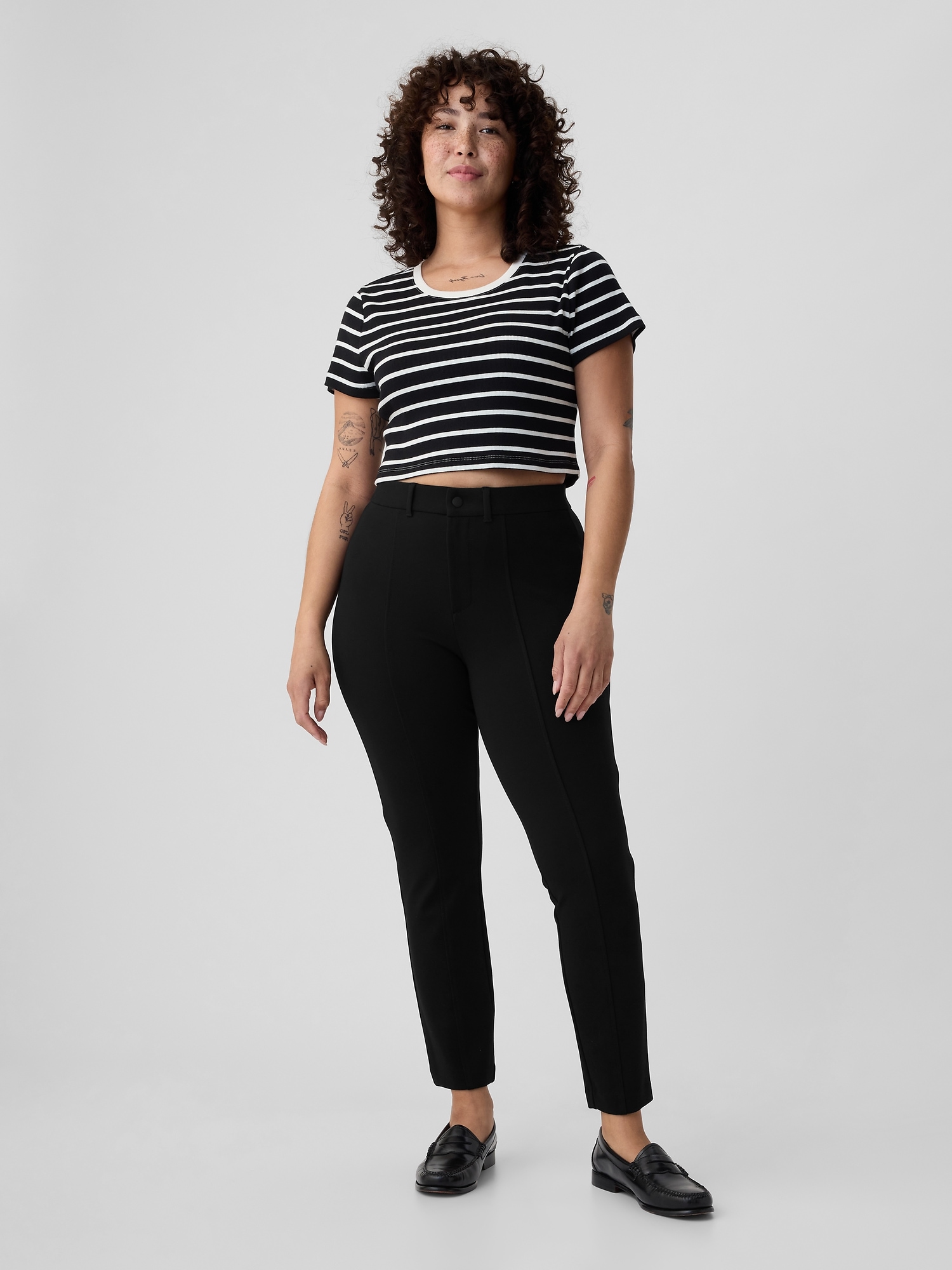Shop Slim Fit Low Rise Solid Ponte Pants Online