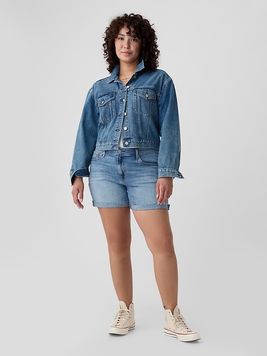 Image number 5 showing, 5" Mid Rise Denim Girlfriend Shorts