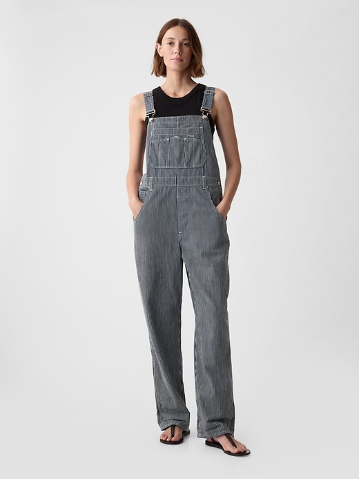 Image number 1 showing, Striped Loose Overalls