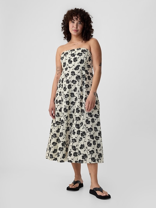 Image number 4 showing, Linen-Blend Midi Dress