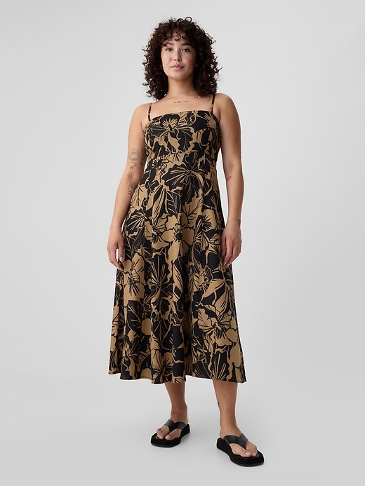 Image number 4 showing, Linen-Blend Midi Dress