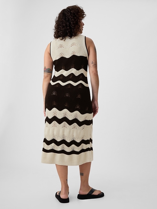 Image number 5 showing, Crochet Midi Sweater Dress