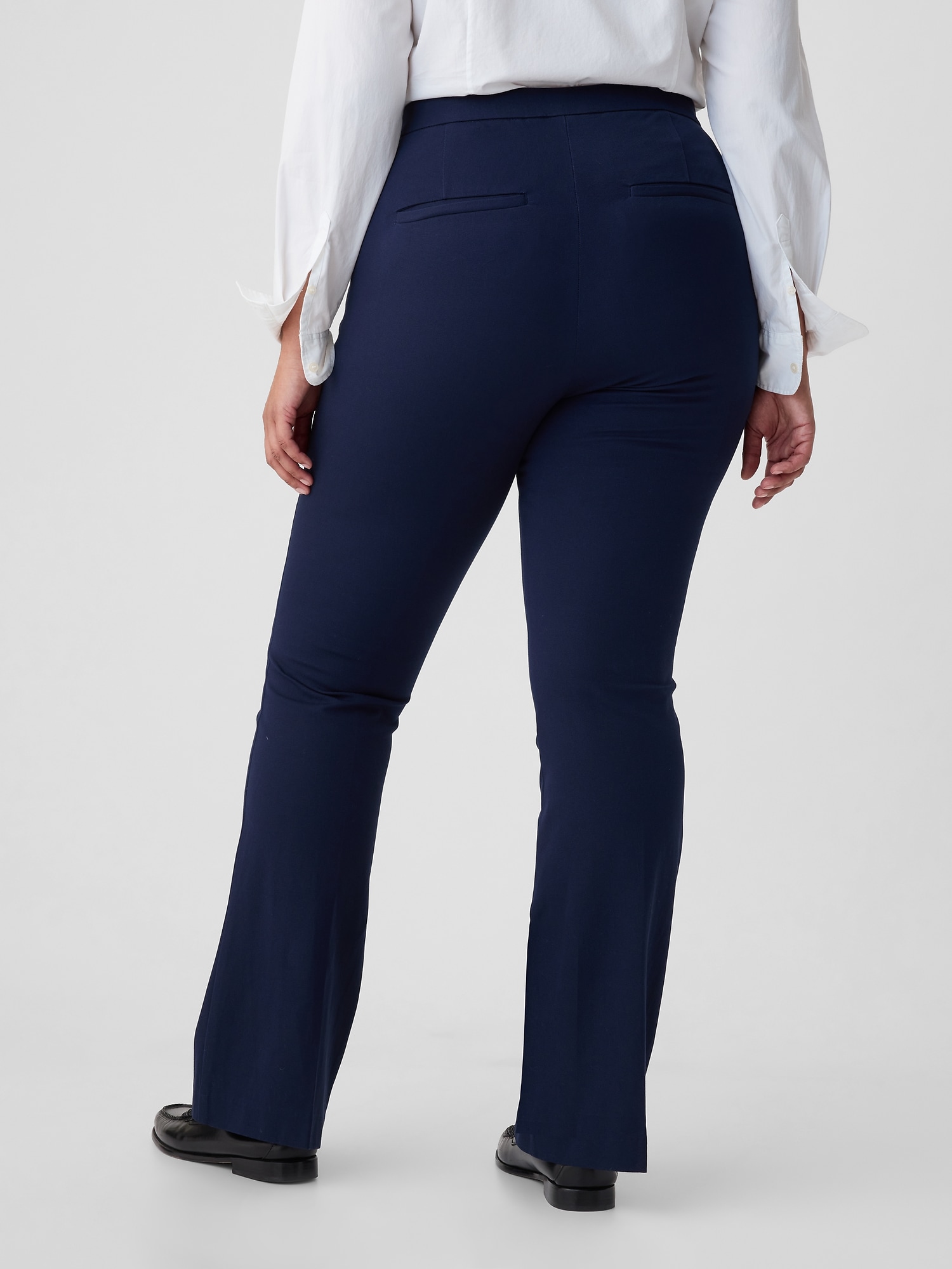 Plus Size Compact Stretch Tailored Flared Pants