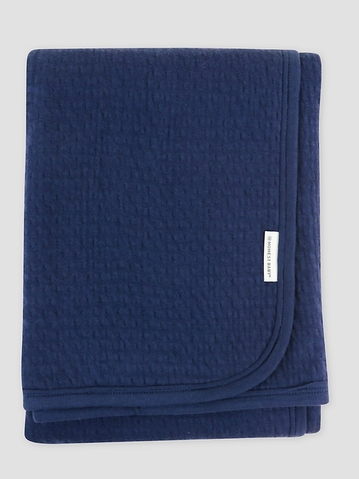Image number 2 showing, Honest Baby Clothing Organic Cotton Matelasse Reversible Receiving Blanket