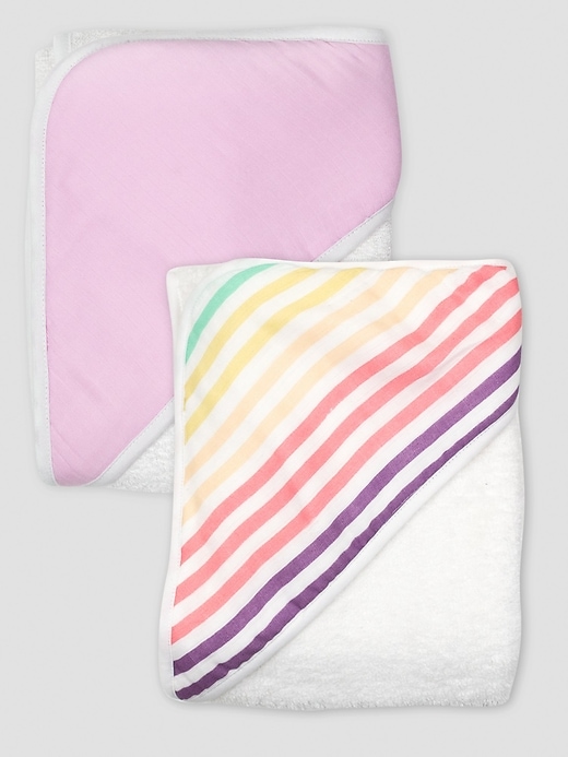 Image number 1 showing, Honest Baby Clothing Two Pack Organic Cotton Hooded Towels